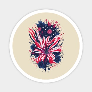 4th of July - Floral American Flag Magnet